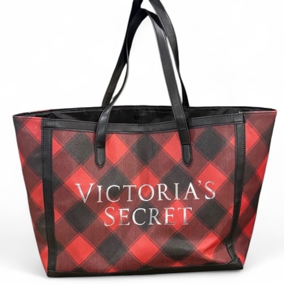Victoria's Secret Handbags - Victoria's Secret✨❤️🖤Red and Black Plaid Tote